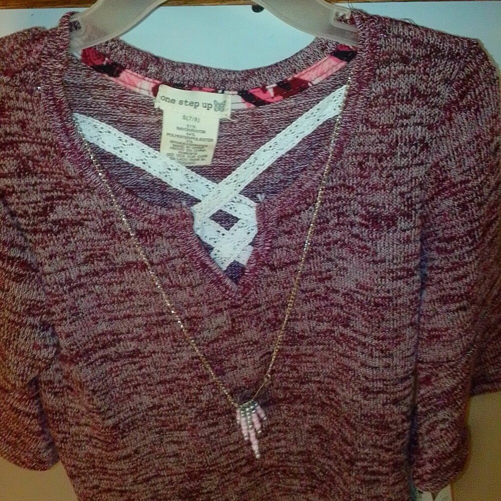 Girls Wine Sweater dress 2 piece